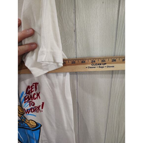 Vintage Spin Cycle Wishin I Was Fishin T-Shirt Size L Graphic T-Shirt Men's - Picture 8 of 8